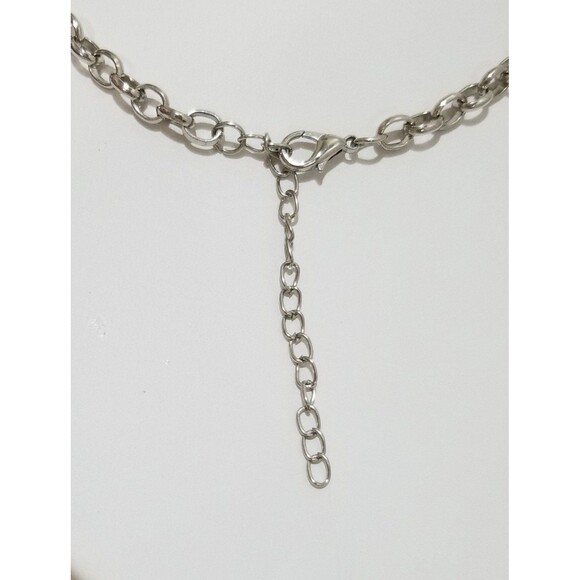 Red/Fuchsia Dangle Multi Bead Vintage Artisan 18" Necklace - with 2" Extension - Picture 7 of 10